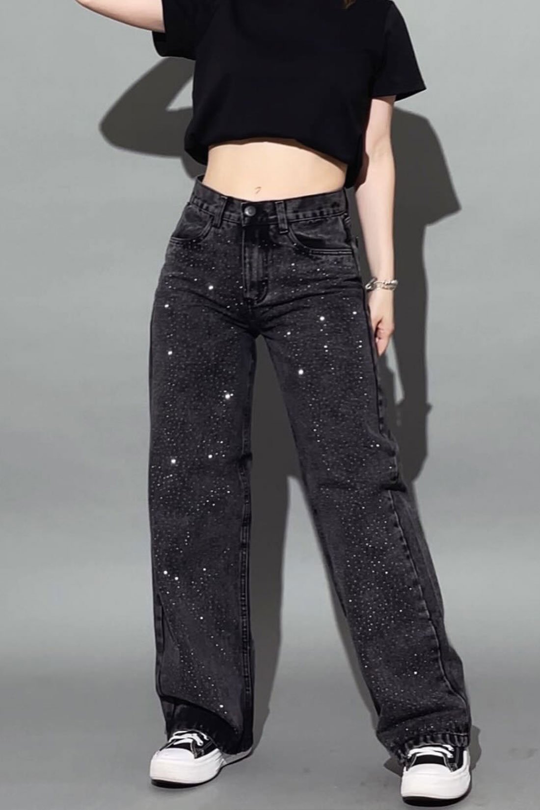 PANTALON WIDE BRILLO